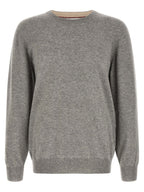 Grauer Kaschmir-Strickjacke