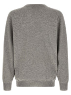 Grauer Kaschmir-Strickjacke