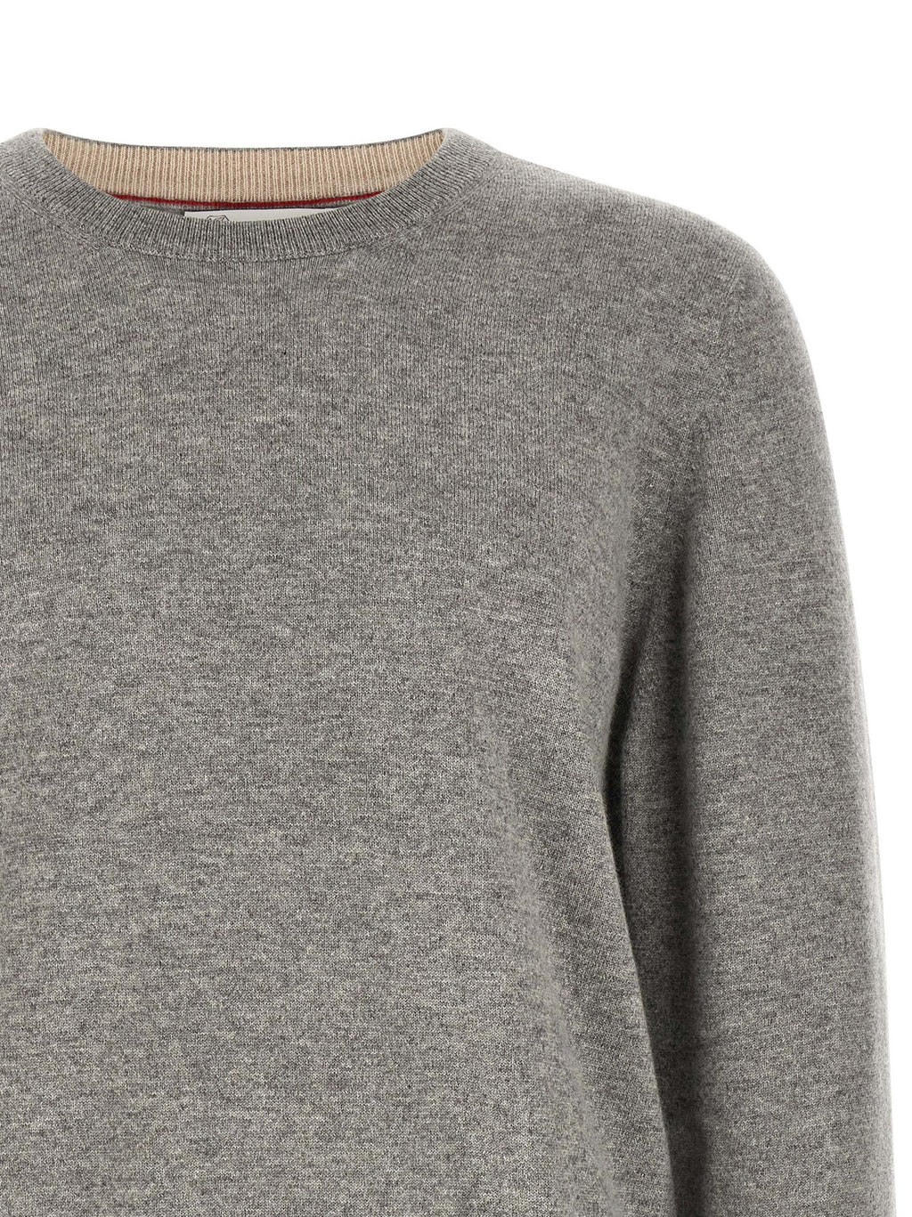 Grauer Kaschmir-Strickjacke
