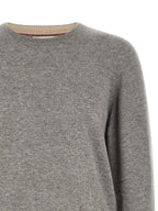 Grauer Kaschmir-Strickjacke