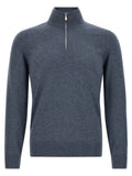Blauer Kaschmir-Cardigan