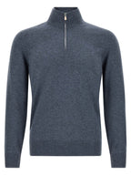 Blauer Kaschmir-Cardigan