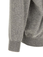 Grauer Kaschmir-Strickjacke