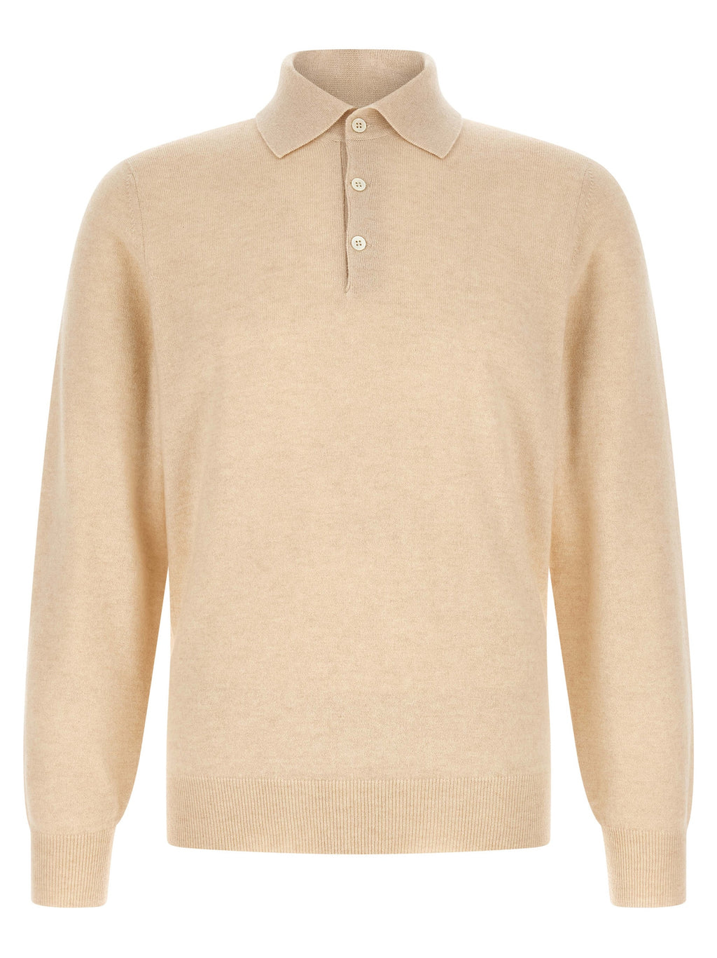 Beige Kaschmir-Poloshirt