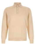 Beige Kaschmir-Poloshirt