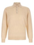 Beige Kaschmir-Poloshirt