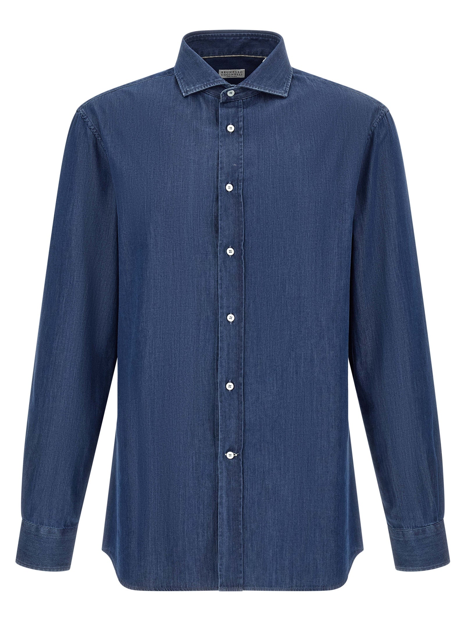 Blaue Baumwollbluse