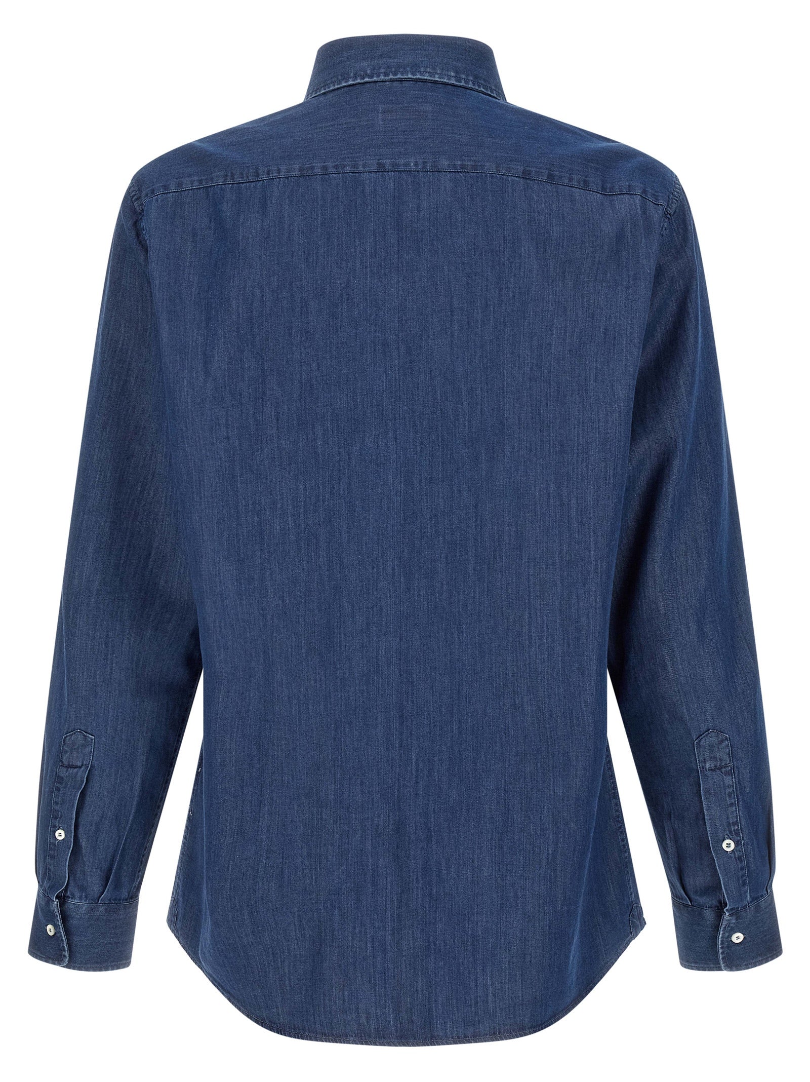 Blaue Baumwollbluse