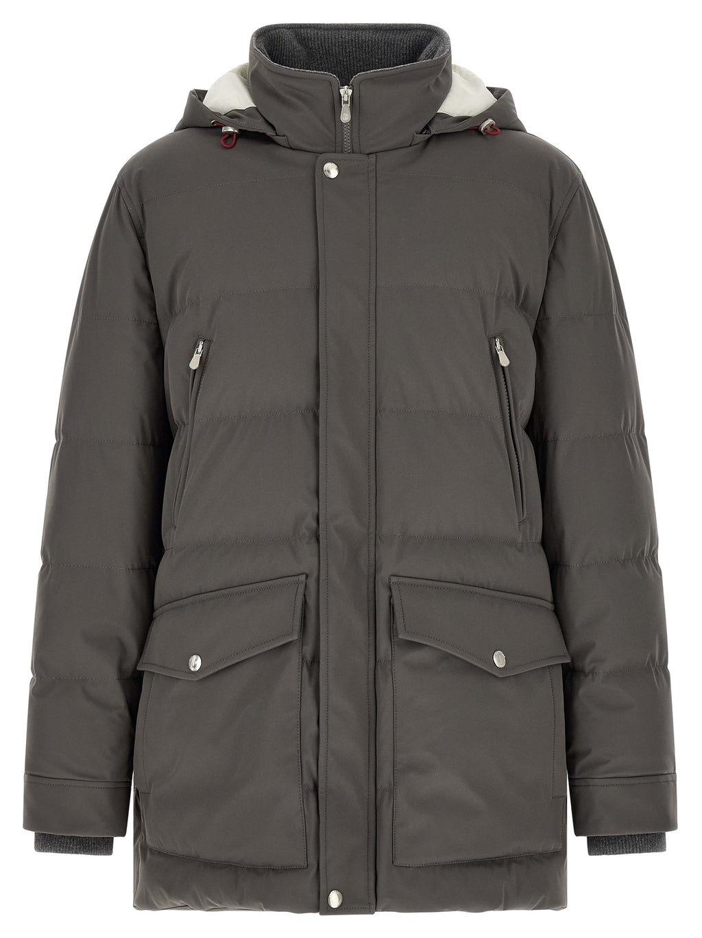Grauer Polyamid-Parka