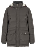 Grauer Polyamid-Parka