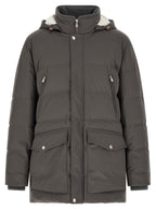 Grauer Polyamid-Parka