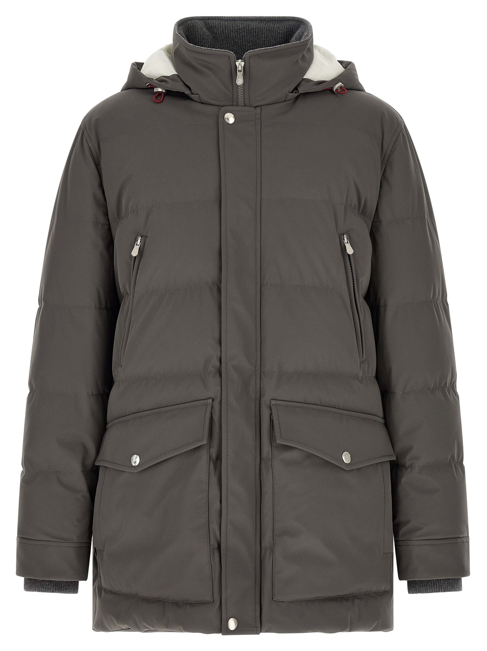 Grauer Polyamid-Parka