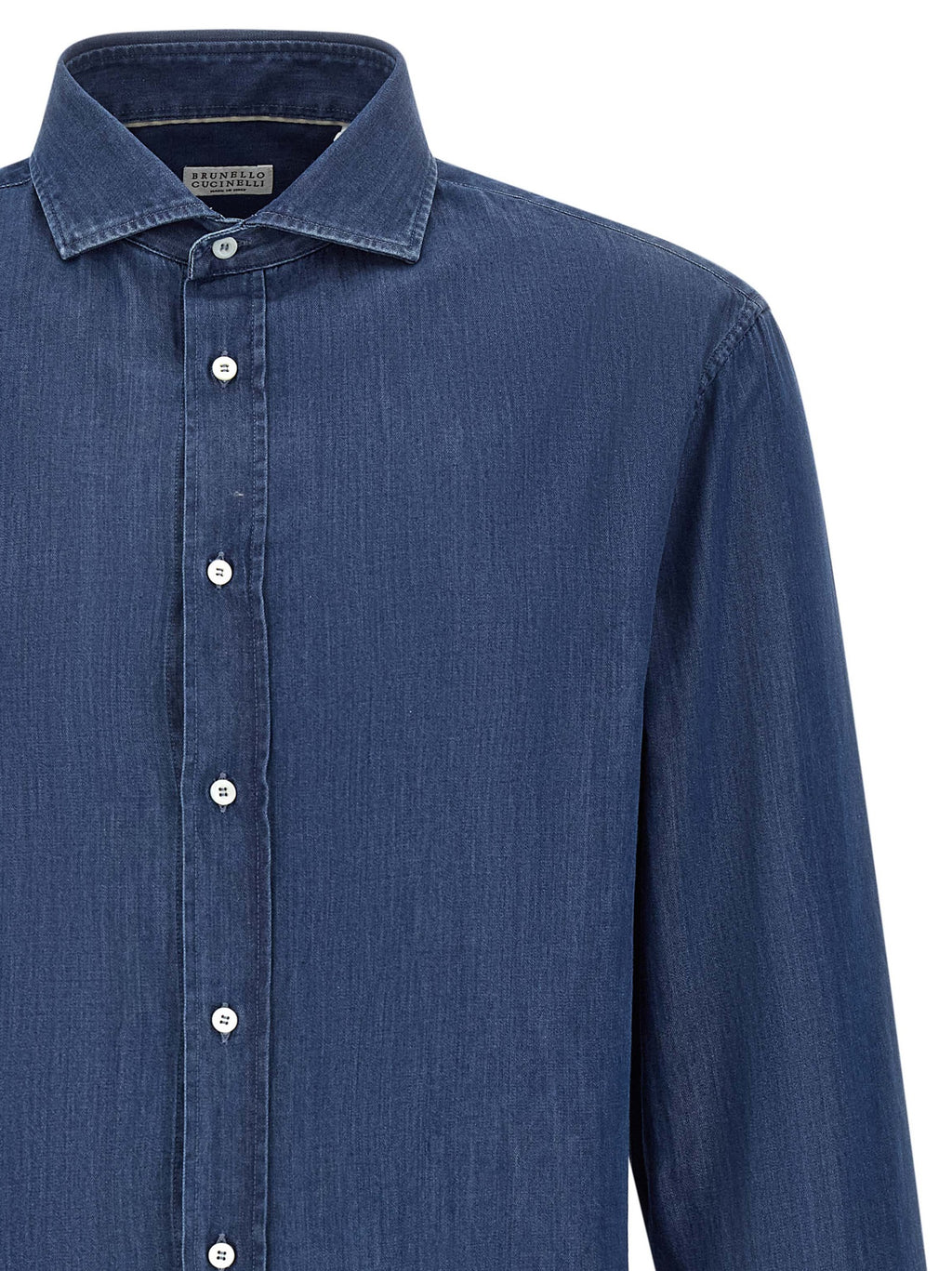 Blaue Baumwollbluse