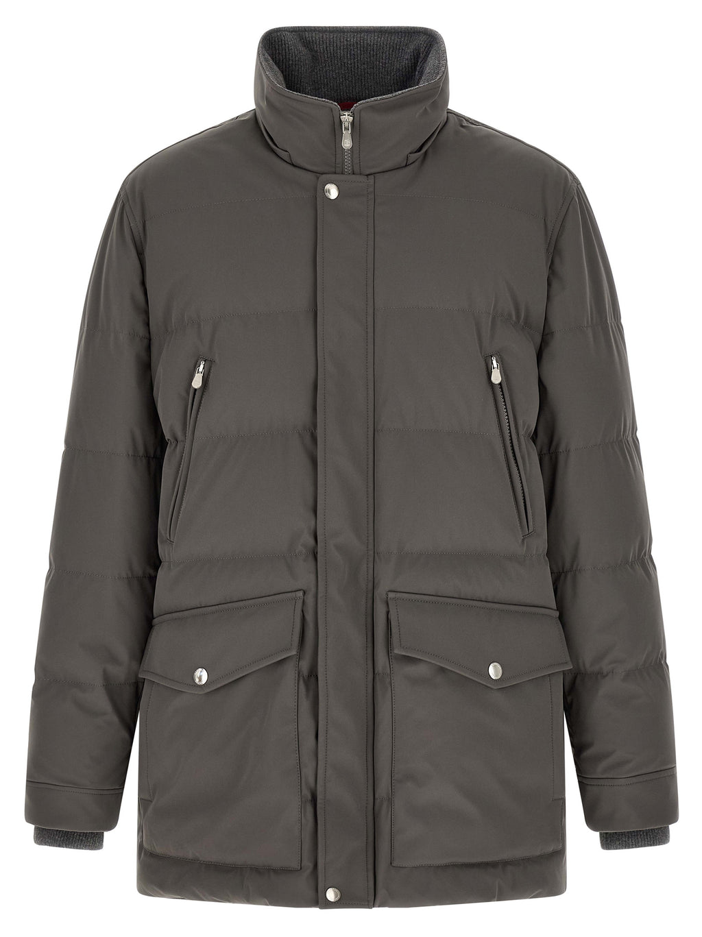 Grauer Polyamid-Parka
