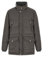 Grauer Polyamid-Parka