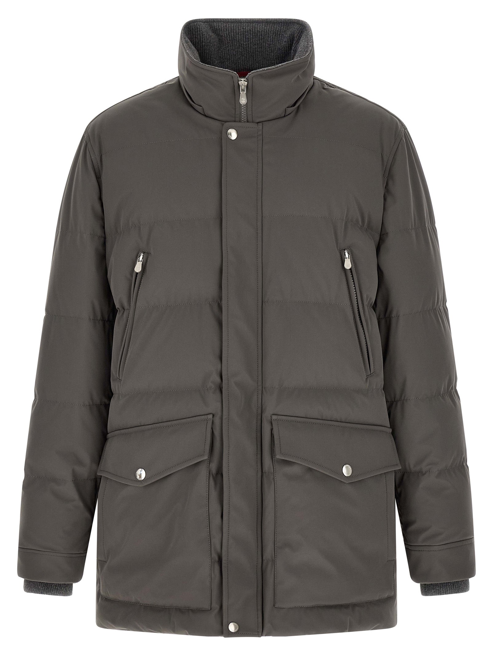 Grauer Polyamid-Parka