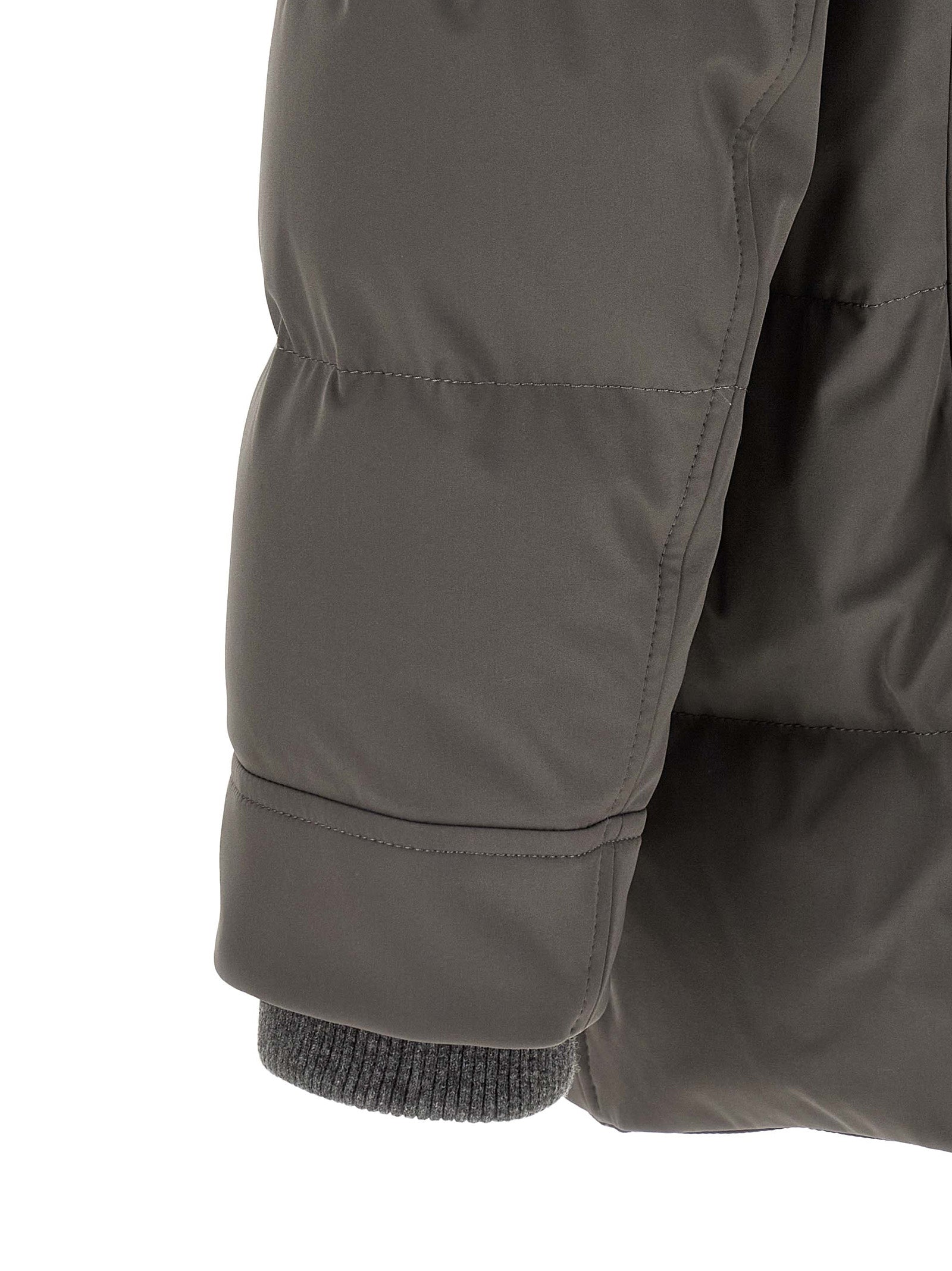 Grauer Polyamid-Parka