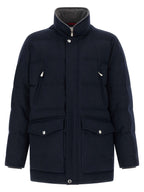 Blauer Wollparka