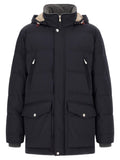 Blauer Polyamid-Parka