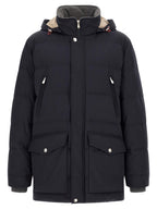 Blauer Polyamid-Parka
