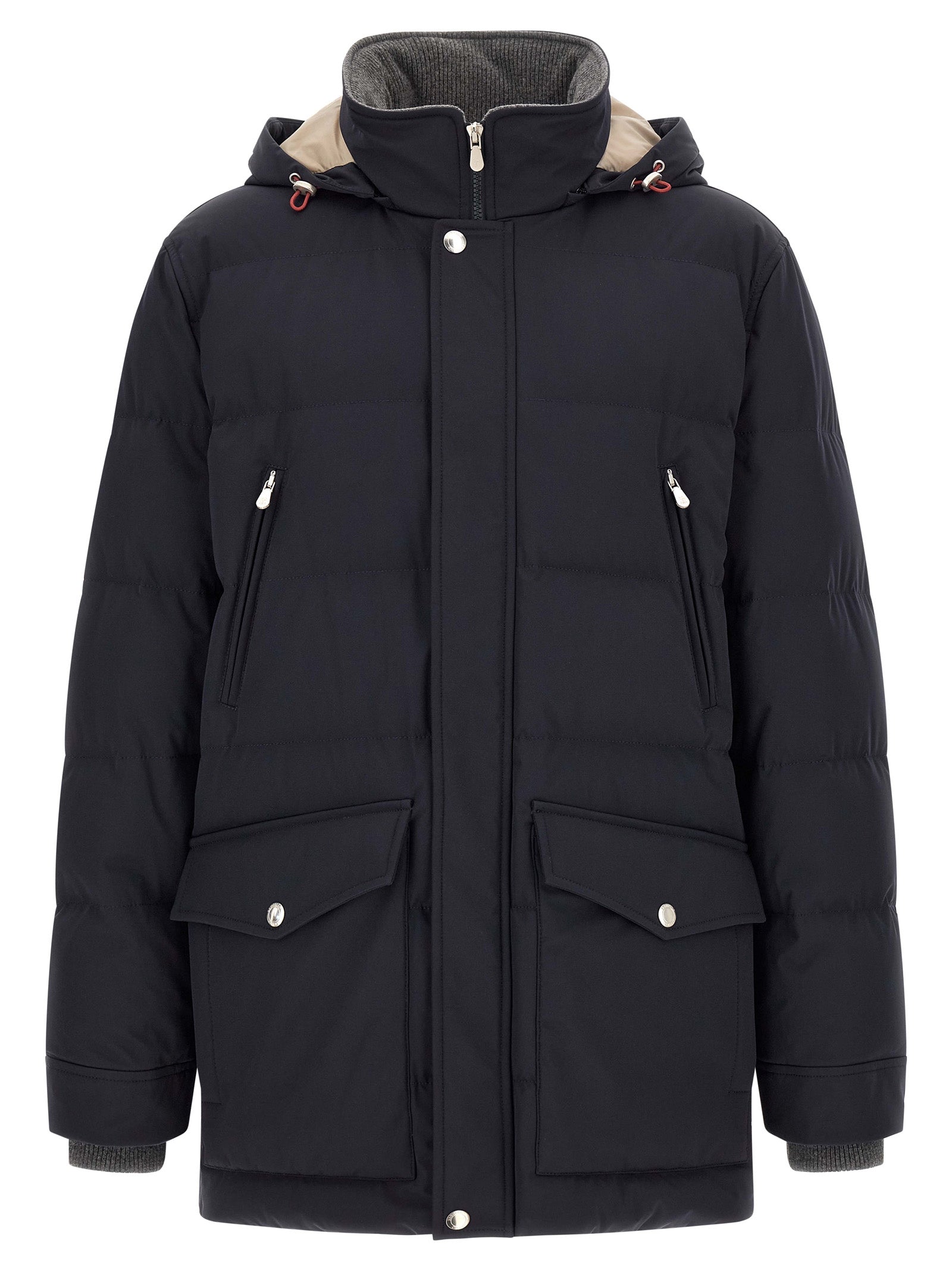 Blauer Polyamid-Parka