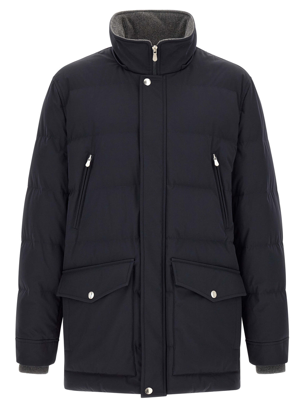 Blauer Polyamid-Parka