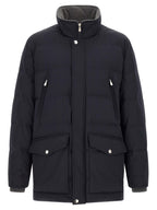Blauer Polyamid-Parka