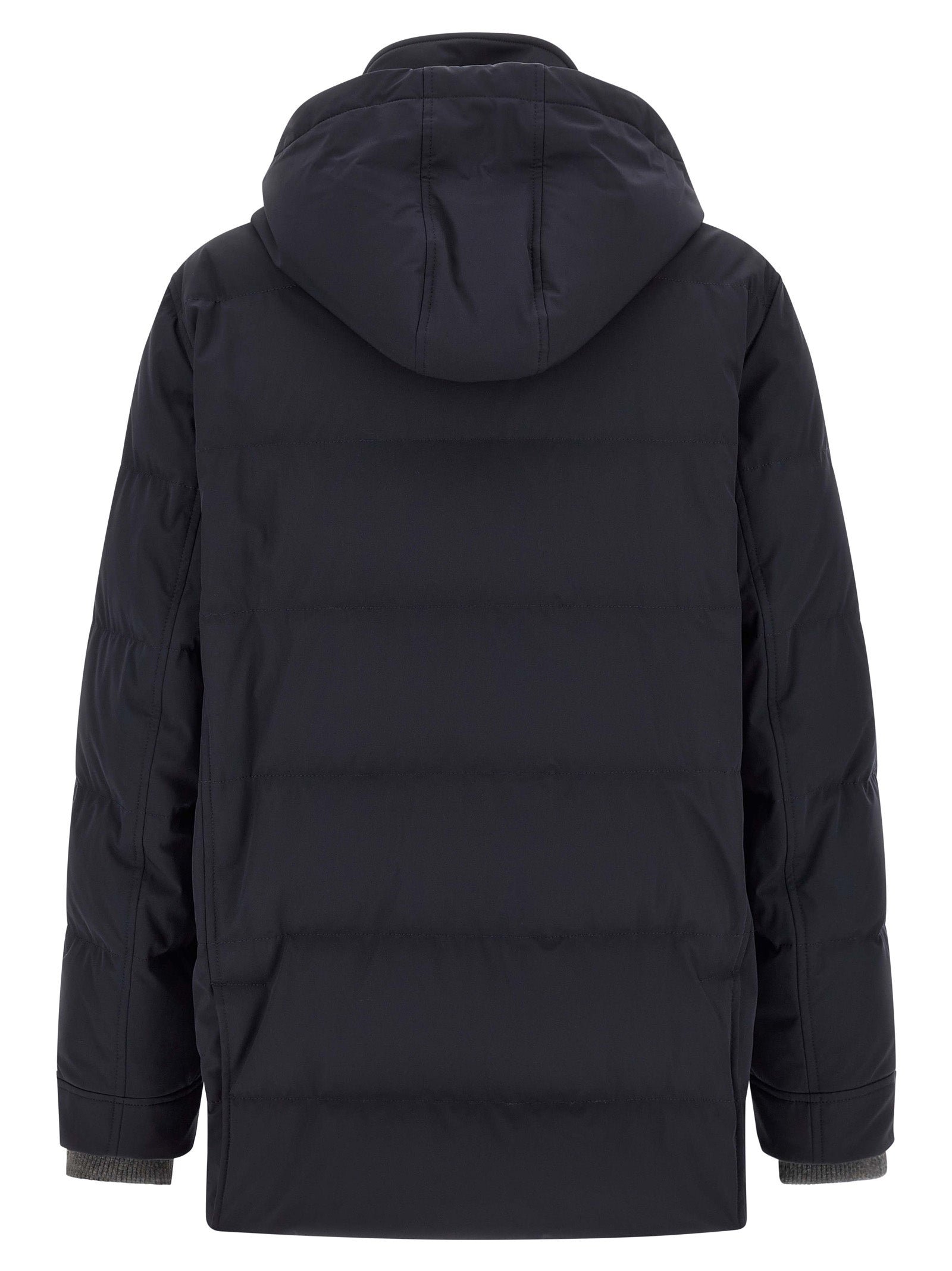 Blauer Polyamid-Parka