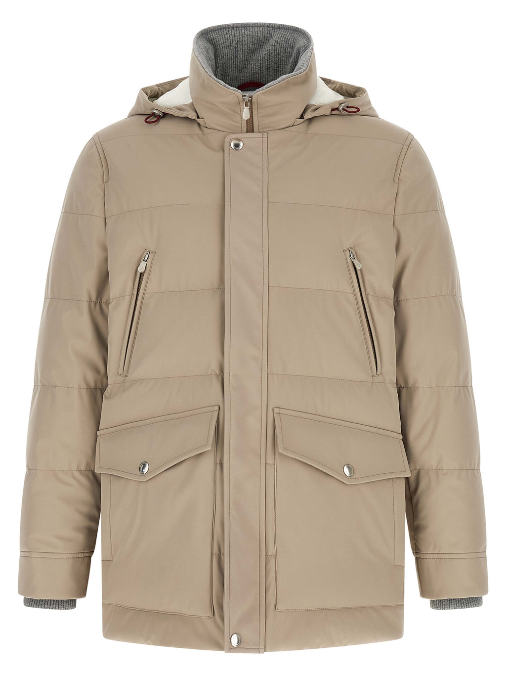 Beige Polyamid-Parka
