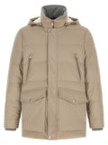 Beige Polyamid-Parka
