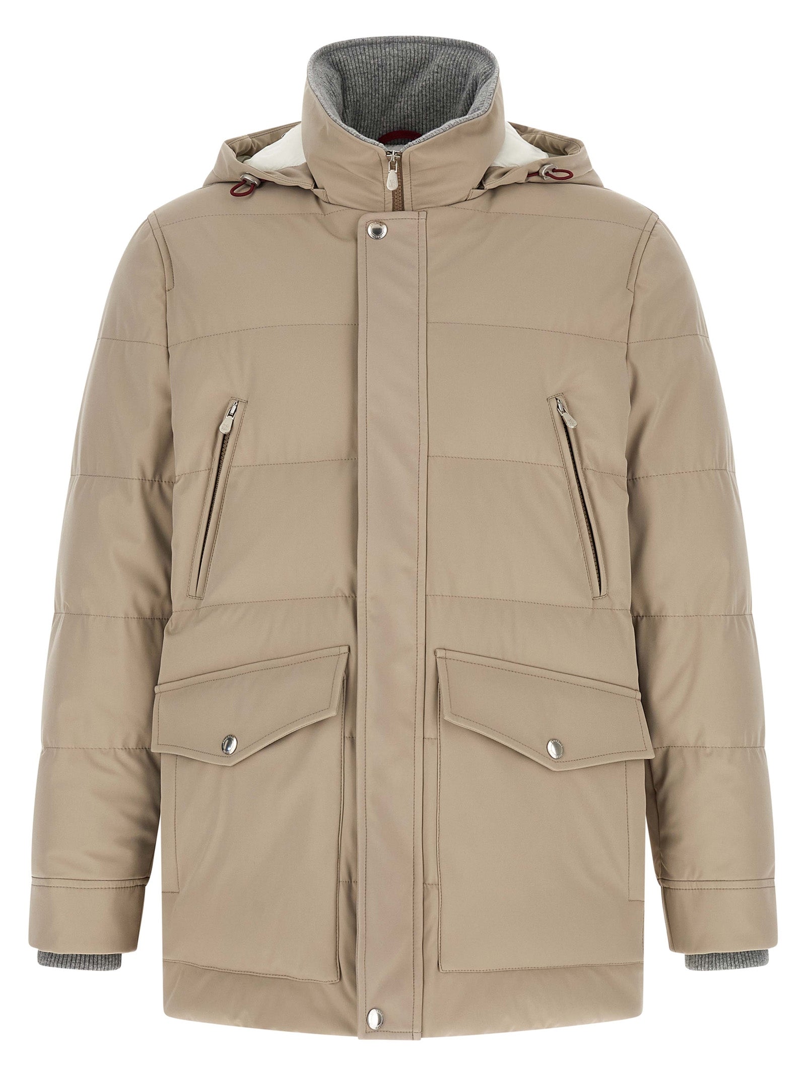 Beige Polyamid-Parka