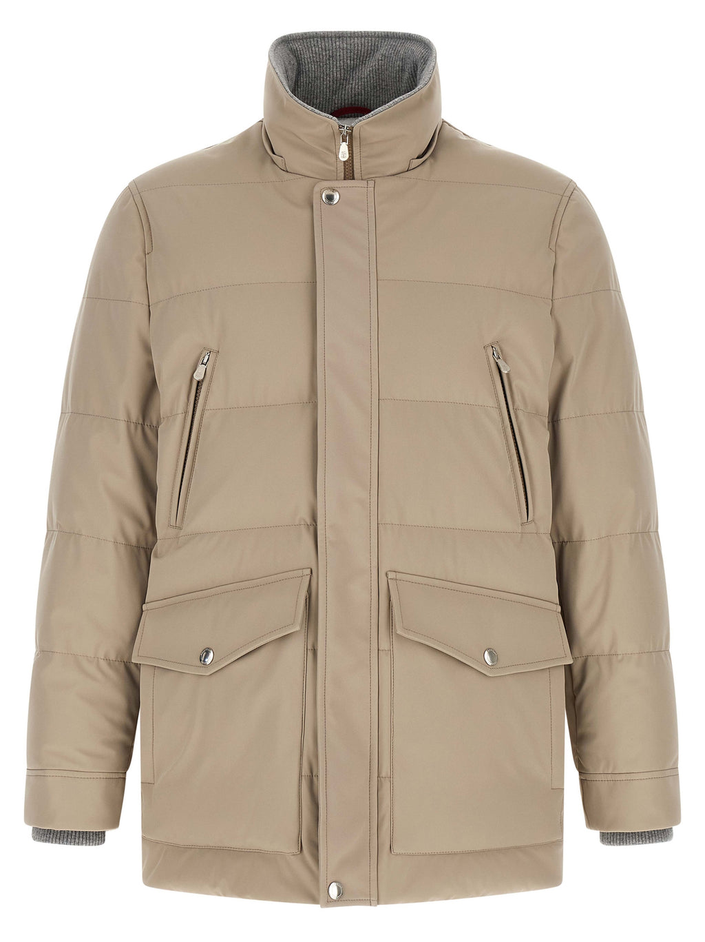 Beige Polyamid-Parka