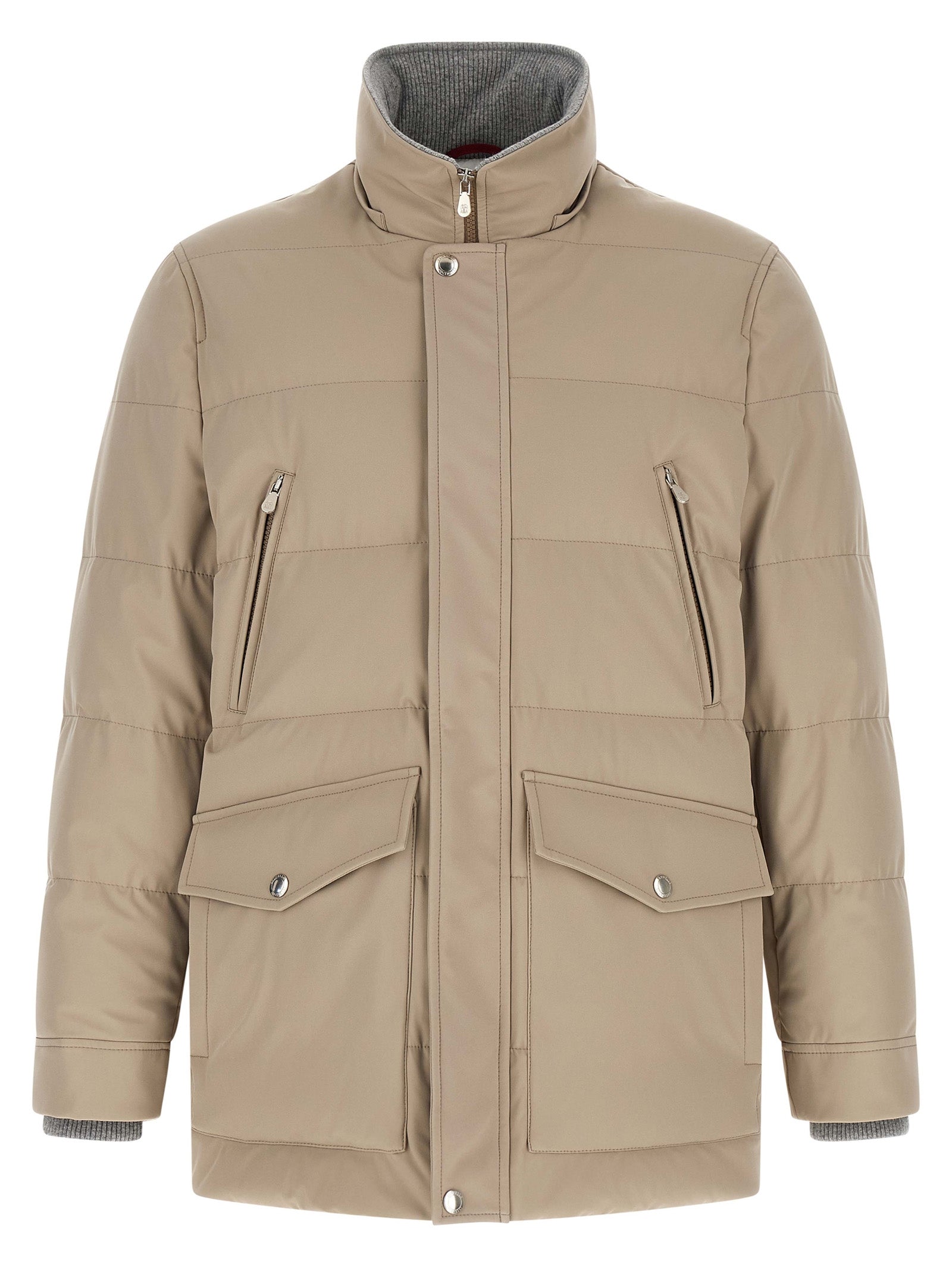Beige Polyamid-Parka