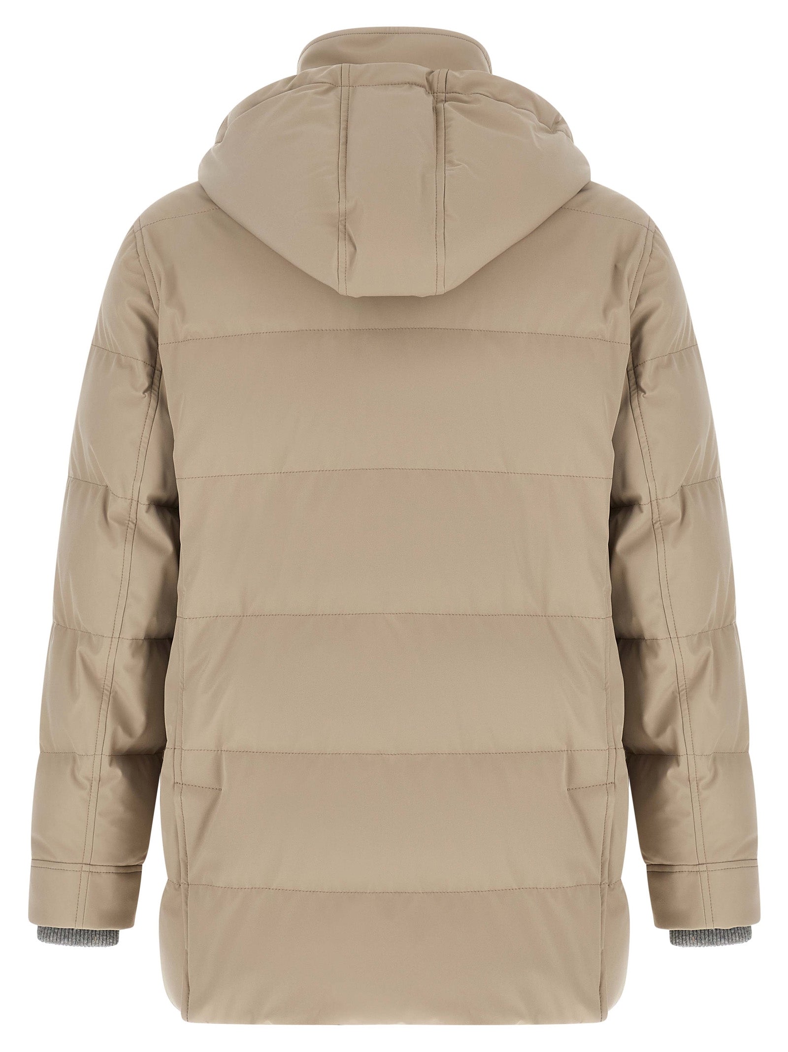 Beige Polyamid-Parka