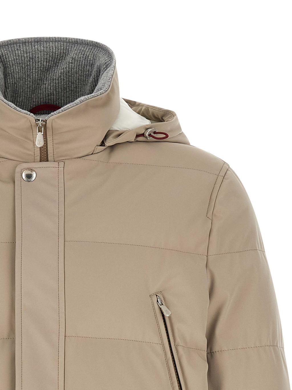 Beige Polyamid-Parka