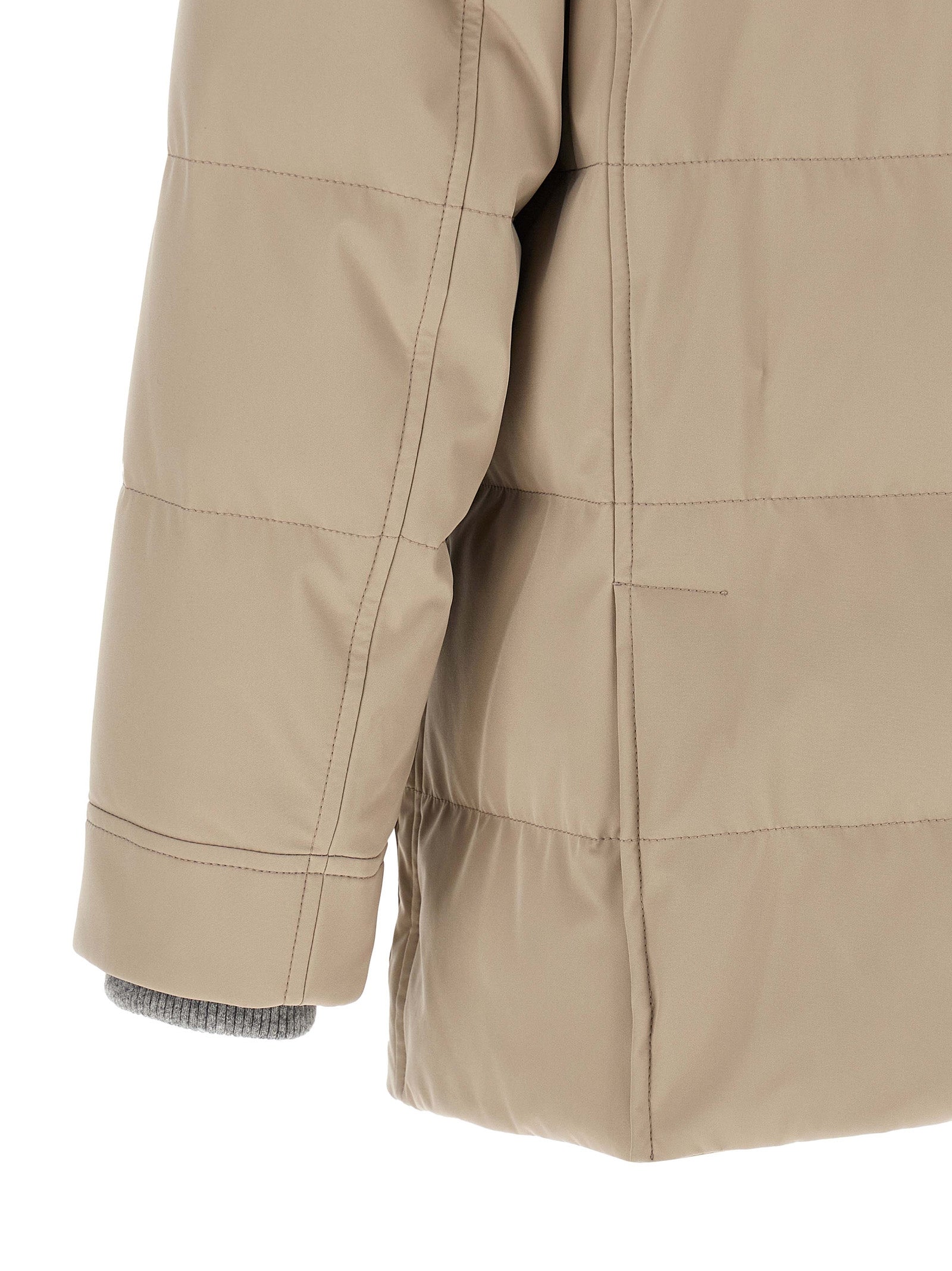 Beige Polyamid-Parka