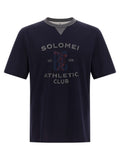 Blaues Baumwoll-T-Shirt