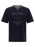 Blaues Baumwoll-T-Shirt