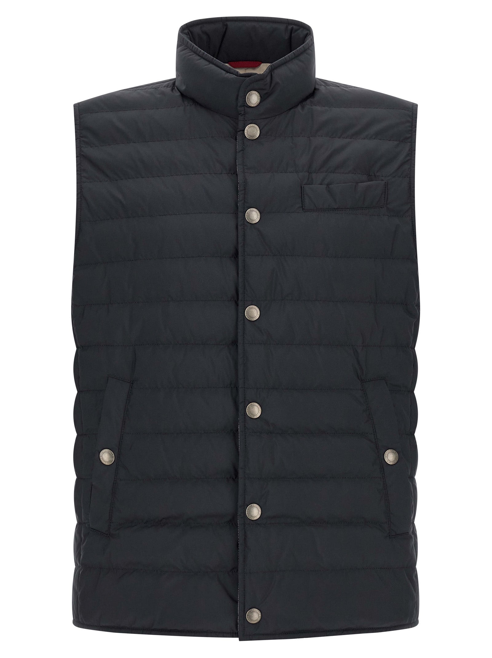 Ärmellose blaue Jacke aus Polyester