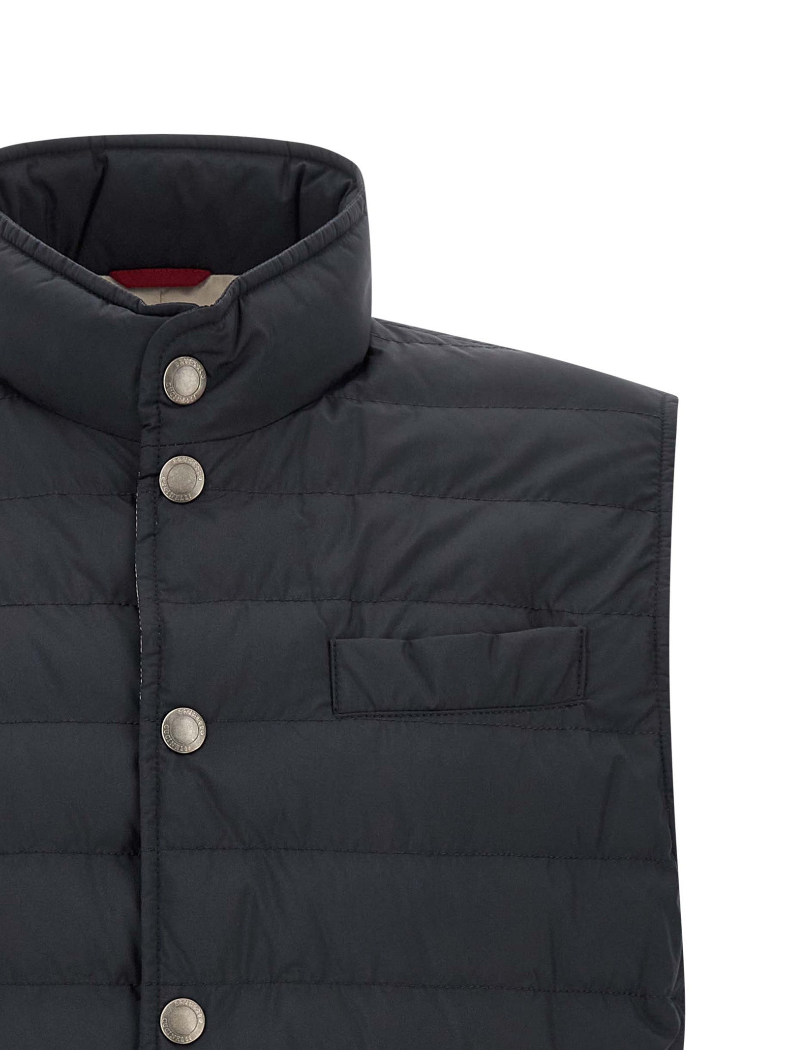 Ärmellose blaue Jacke aus Polyester