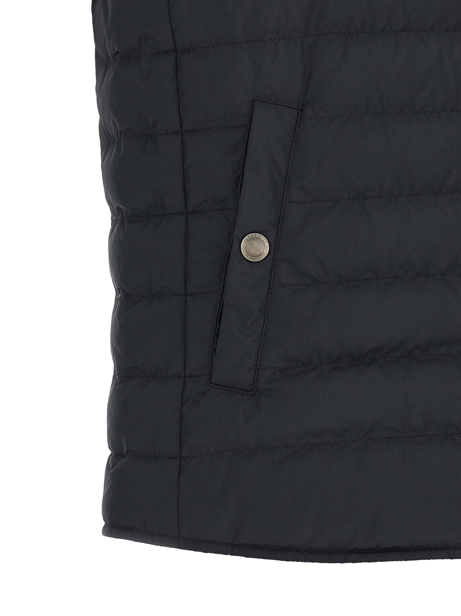 Ärmellose blaue Jacke aus Polyester