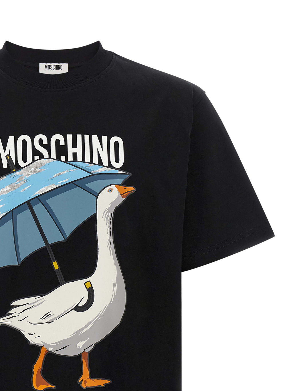 Schwarzes Baumwoll-T-Shirt