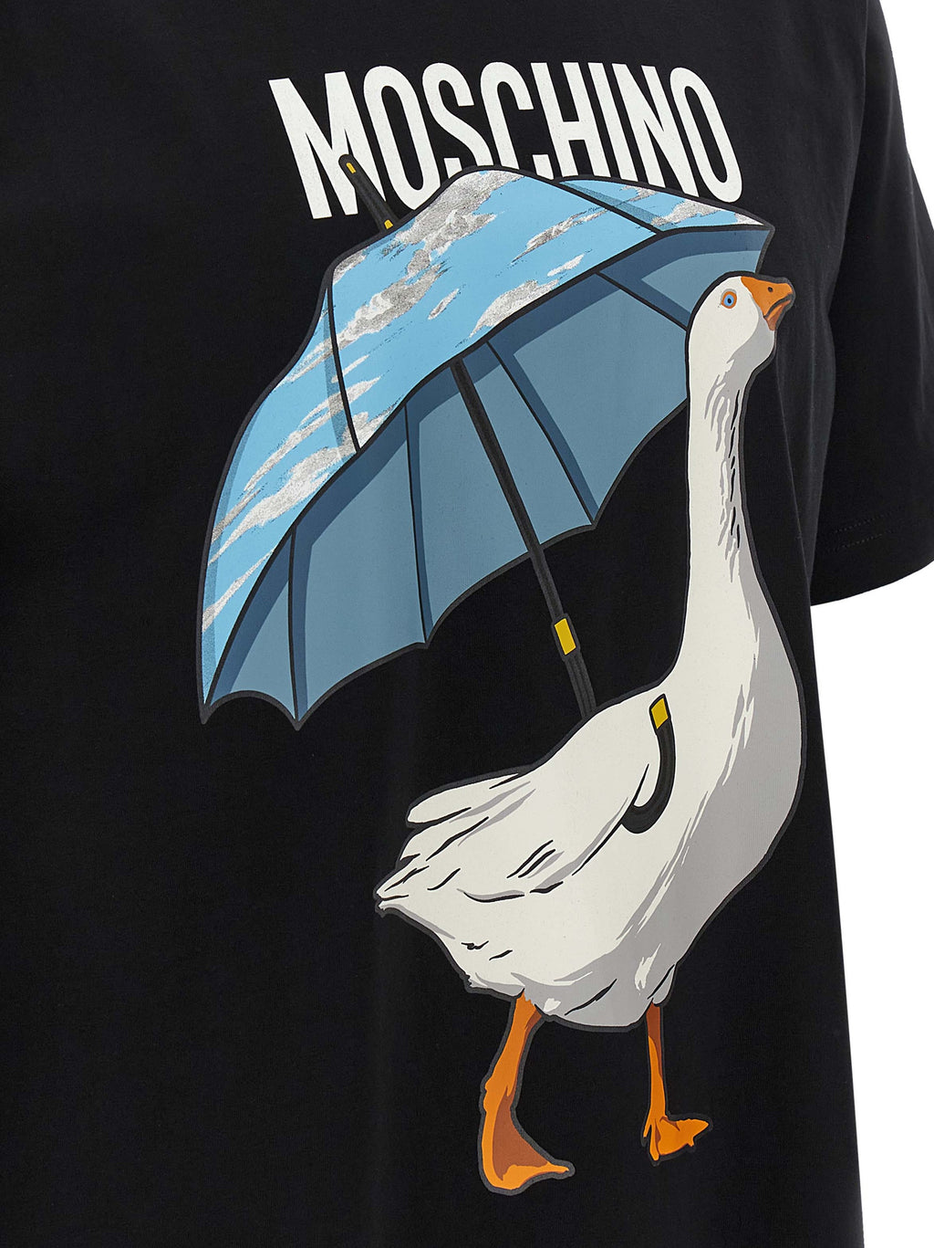 Schwarzes Baumwoll-T-Shirt