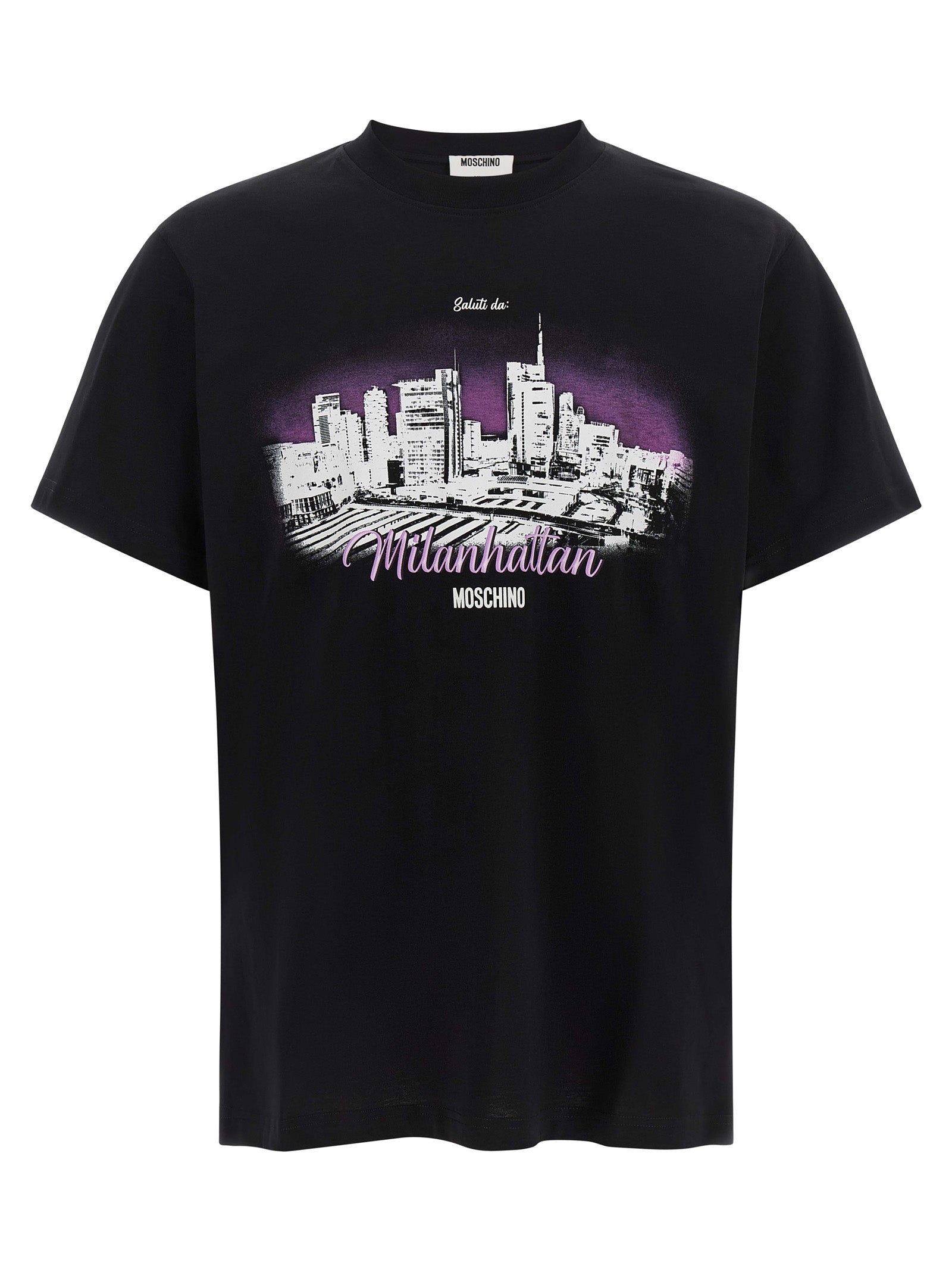 Schwarzes Baumwoll-T-Shirt