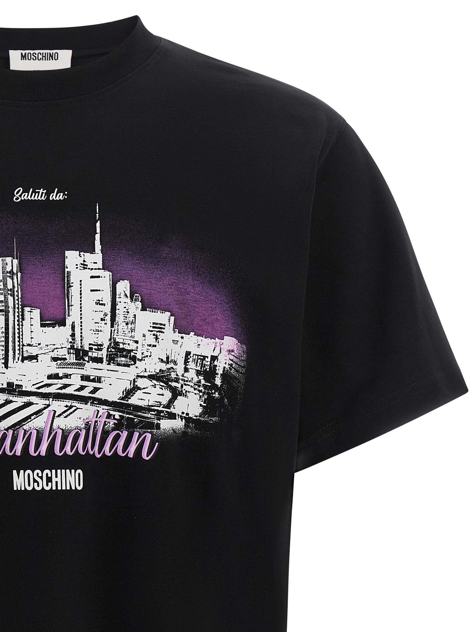 Schwarzes Baumwoll-T-Shirt