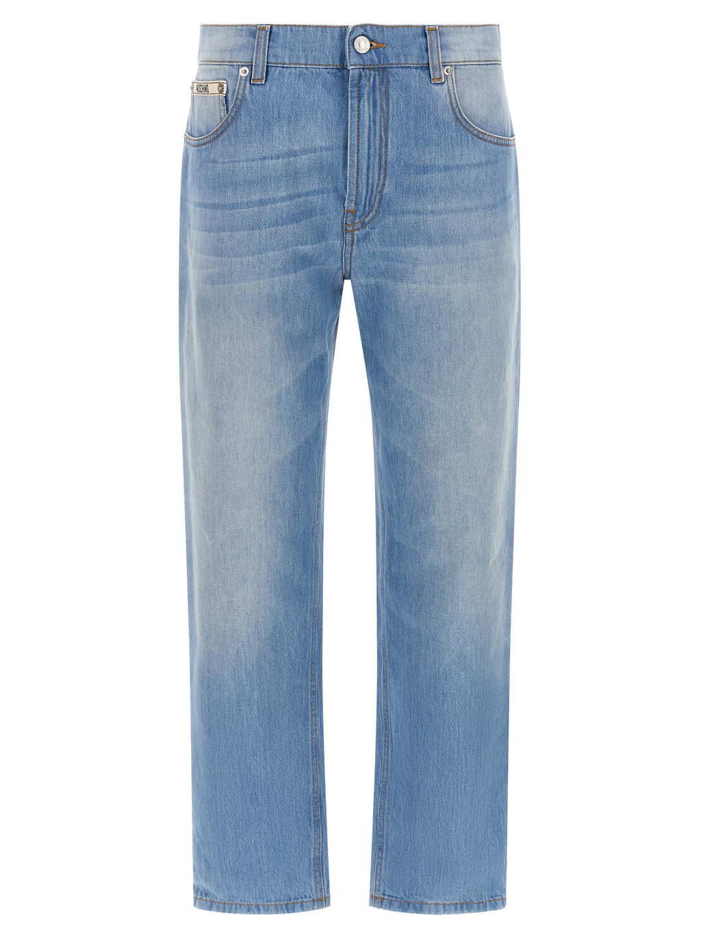 Blaue Jeans aus Baumwolle im geraden Schnitt