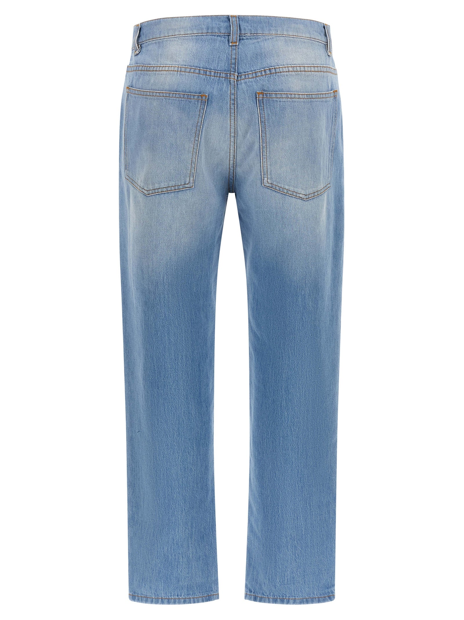 Blaue Jeans aus Baumwolle im geraden Schnitt