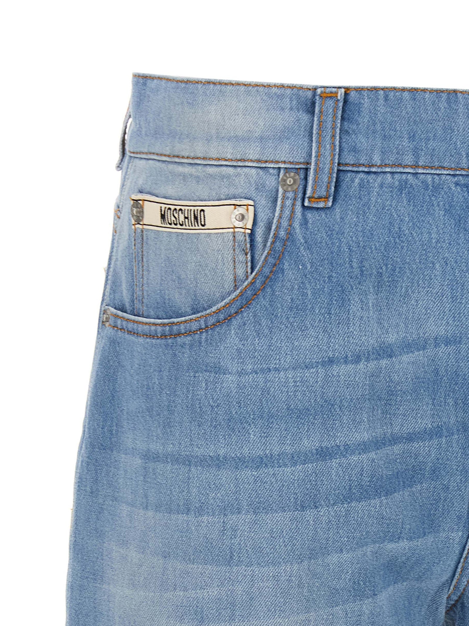 Blaue Jeans aus Baumwolle im geraden Schnitt
