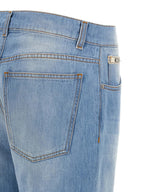 Blaue Jeans aus Baumwolle im geraden Schnitt