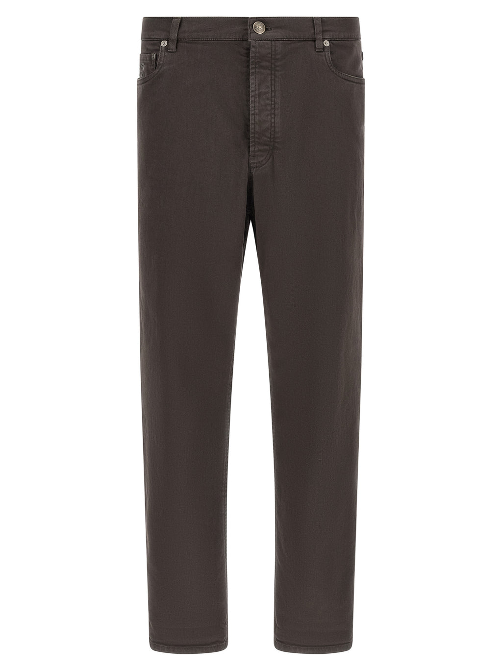 Braune Baumwolljeans mit geradem Bein